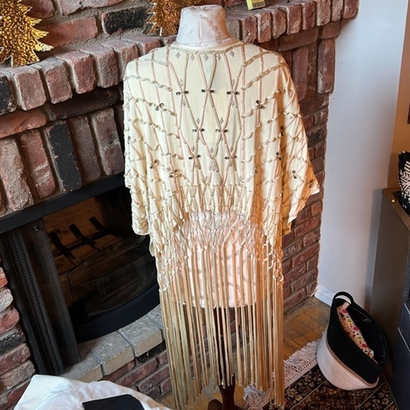 ***NWT VINTAGE*** SUNDAY ST. TROPEZ X BL^NK LONDON beaded tassel kimono - Picture 4 of 11